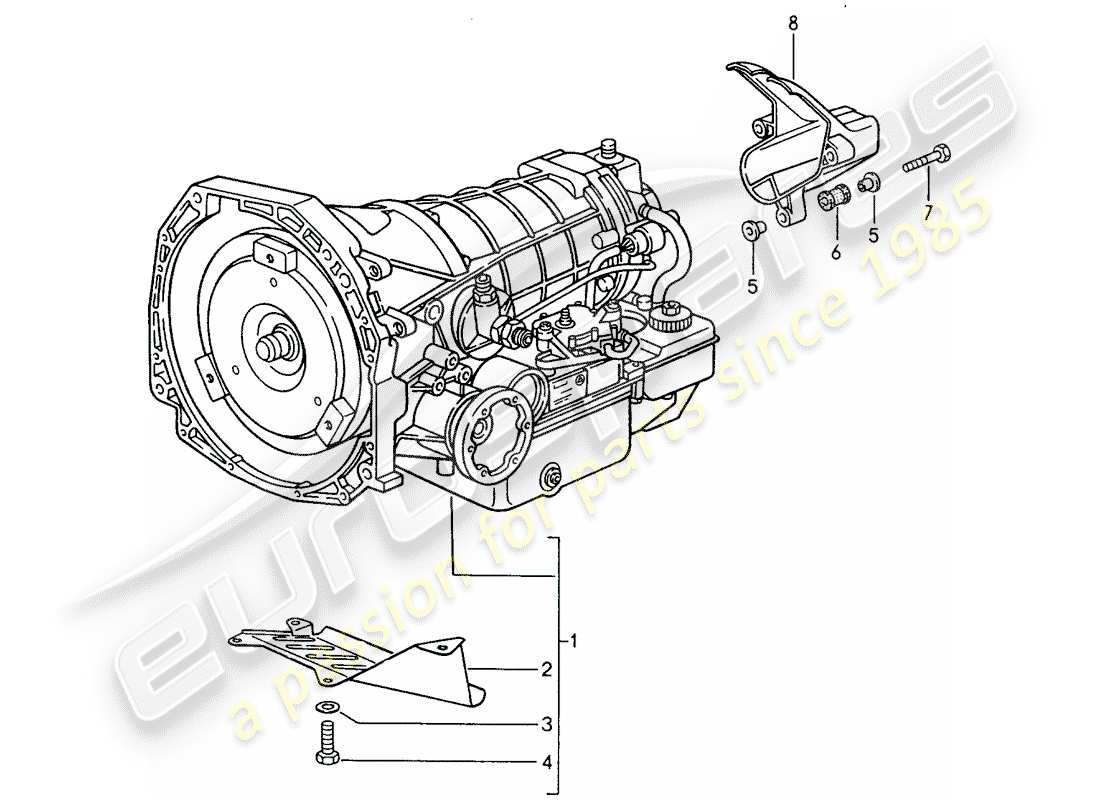 porsche 968 (1994) tiptronic - replacement transmission part diagram