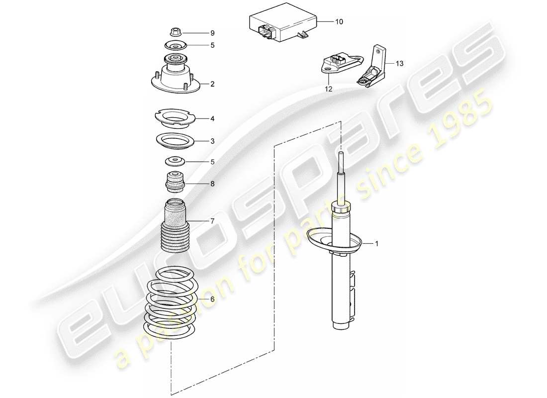 porsche cayman 987 (2006) shock absorber part diagram