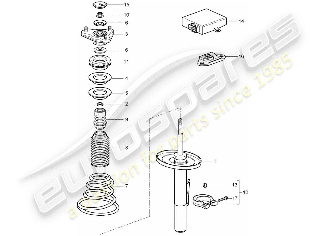 porsche cayman 987 (2007) suspension part diagram