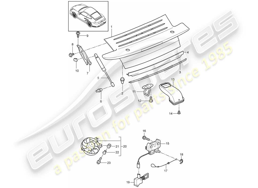 porsche 911 t/gt2rs (2012) cover parts diagram