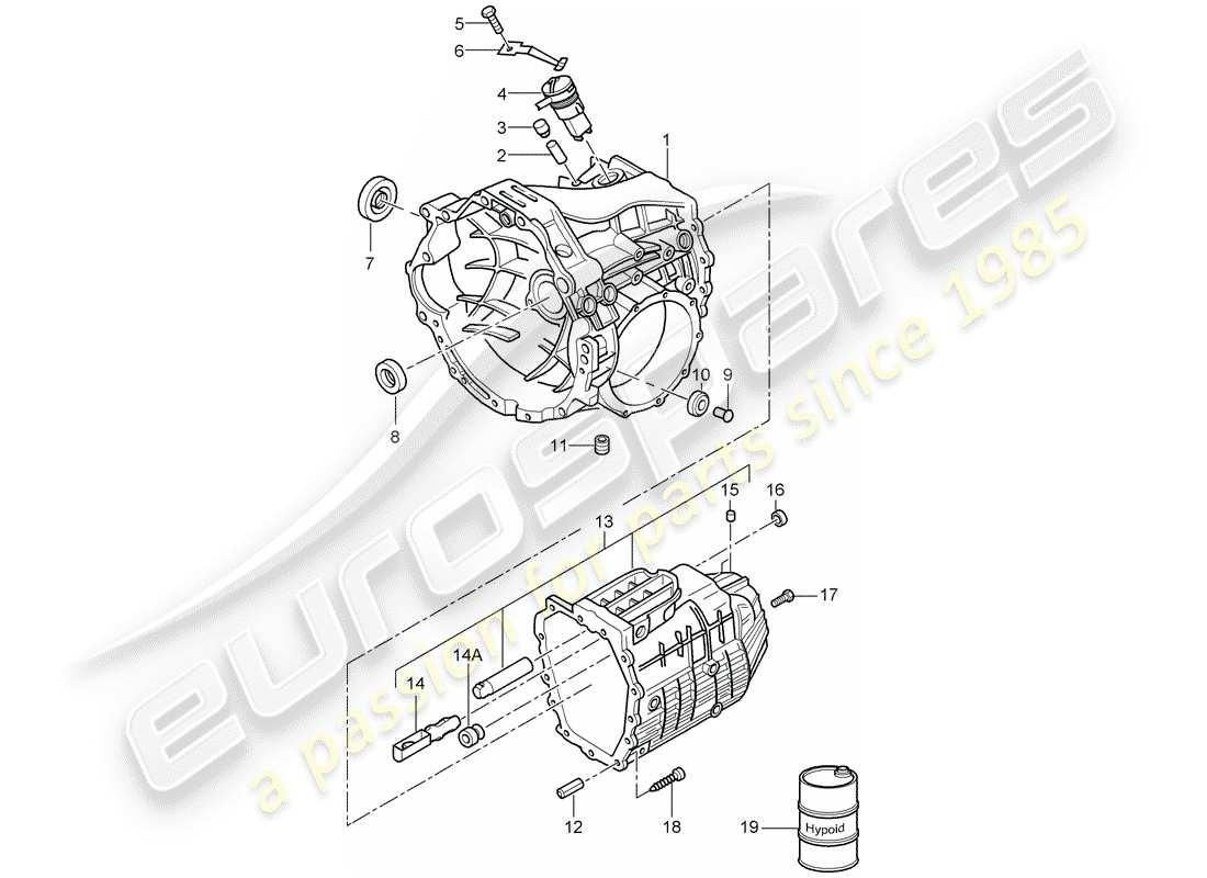 porsche cayman 987 (2006) replacement transmission part diagram