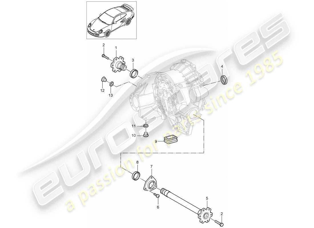 porsche 997 t/gt2 (2007) tiptronic part diagram