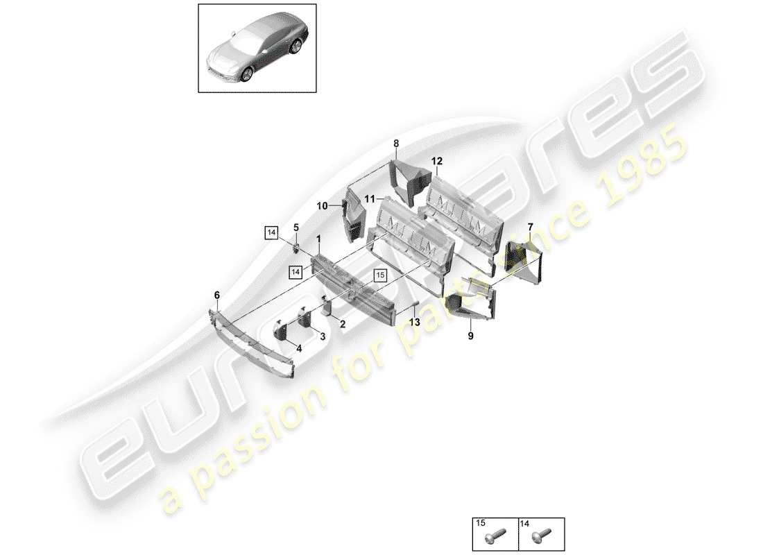 porsche panamera 971 (2019) air duct part diagram