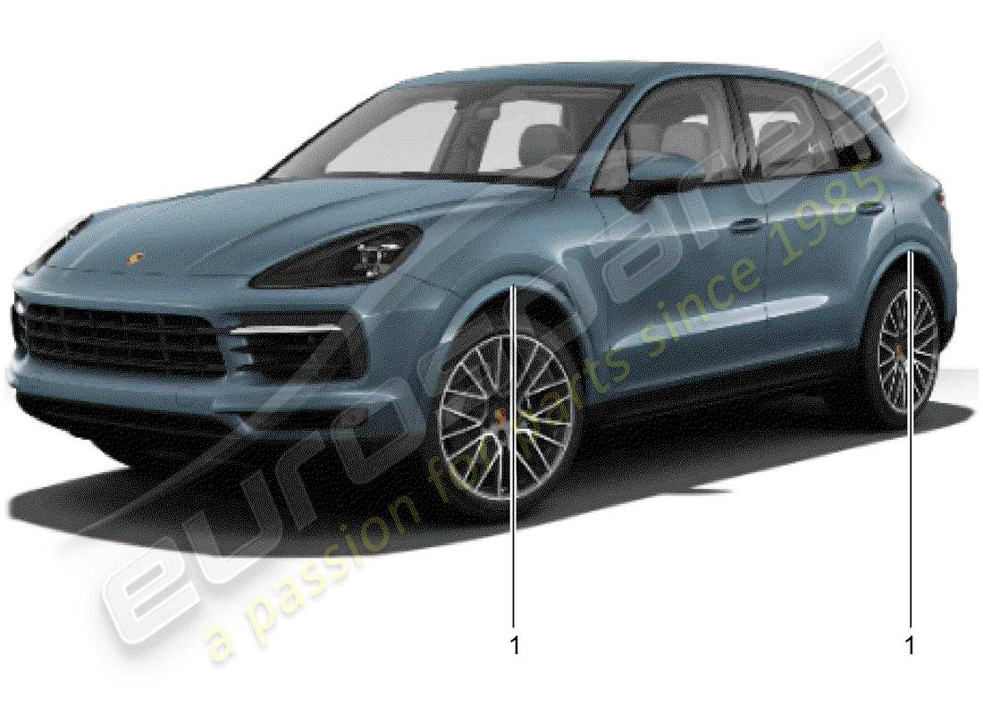 porsche tequipment cayenne (2011) wheel housing extension part diagram