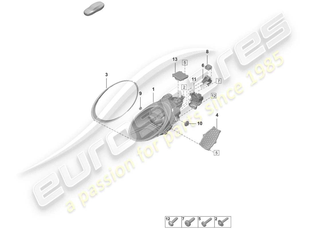 porsche 2019 led headlight part diagram