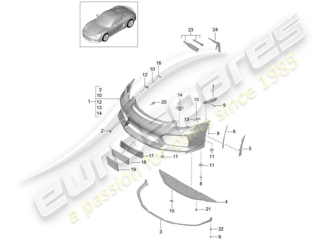 porsche 2016 bumper parts diagram