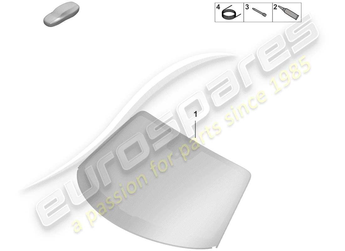 porsche 992 (2020) windshield glass part diagram