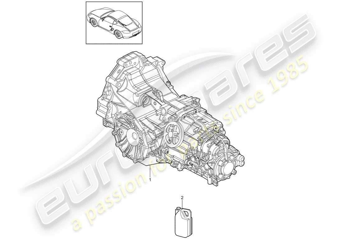 porsche cayman 987 (2010) replacement transmission parts diagram