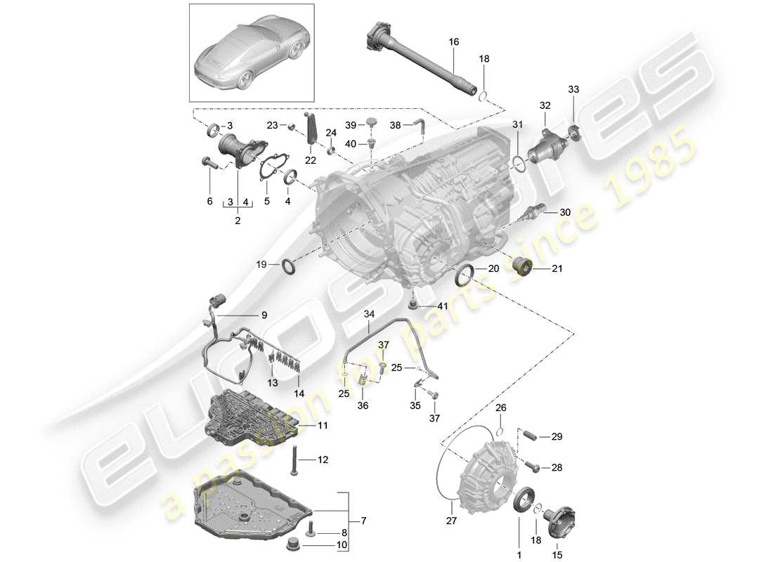 porsche 991 (2012) - pdk - part diagram