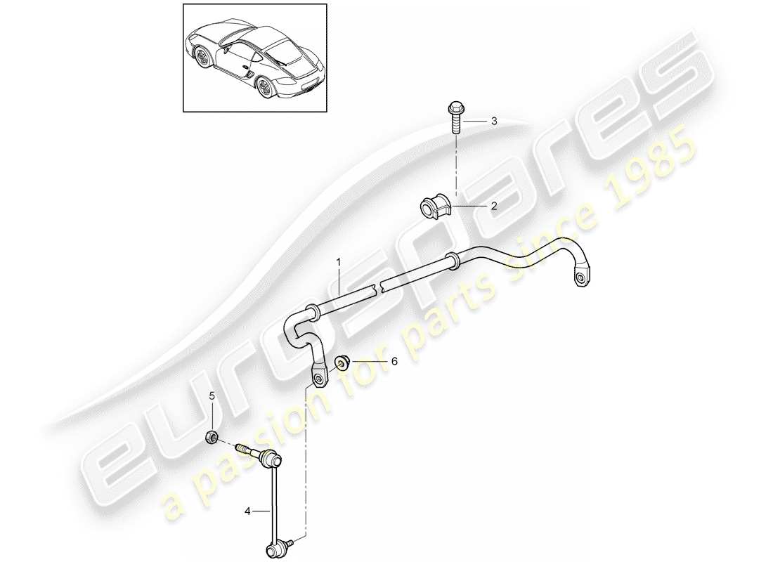 porsche cayman 987 (2012) stabilizer part diagram