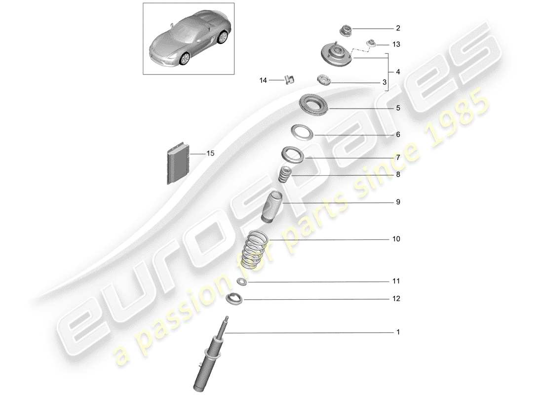 porsche 2016 vibration damper part diagram