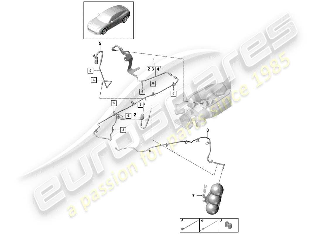 porsche panamera 971 (2017) vacuum system part diagram