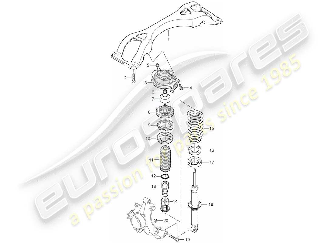 porsche cayenne (2008) suspension part diagram