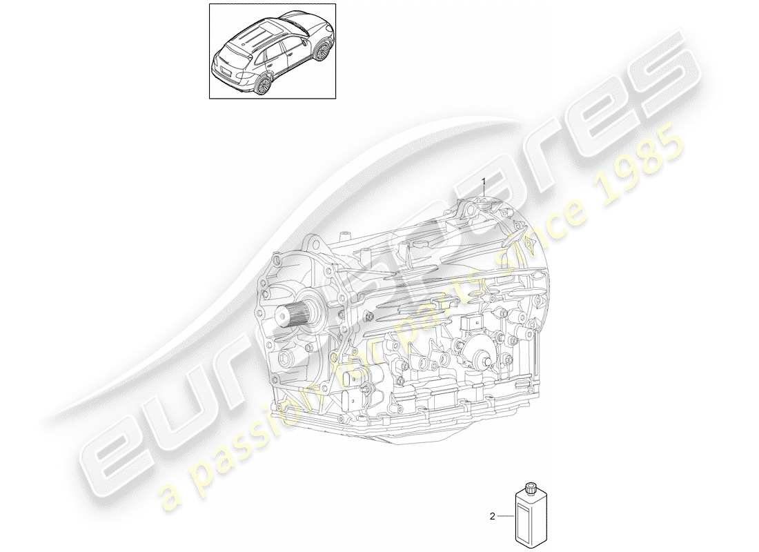 porsche cayenne e2 (2017) 8-speed automatic gearbox parts diagram