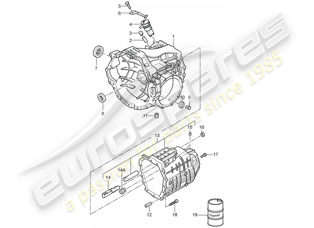 porsche cayman 987 (2008) replacement transmission parts diagram
