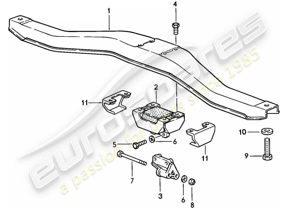 porsche 944 (1986) transmission suspension - manual gearbox parts diagram