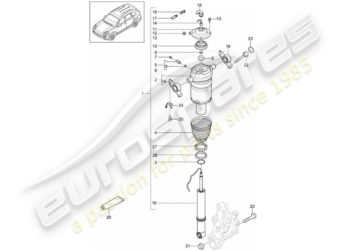 porsche cayenne e2 (2011) suspension part diagram