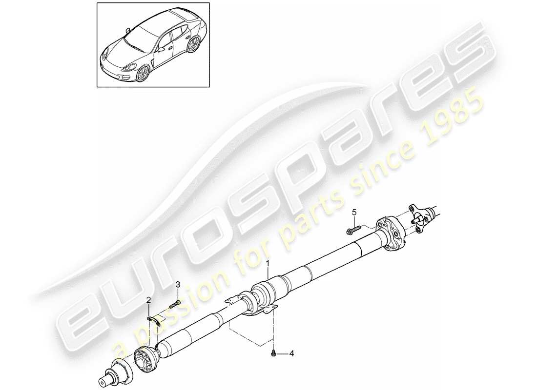 porsche panamera 970 (2016) propeller shaft part diagram