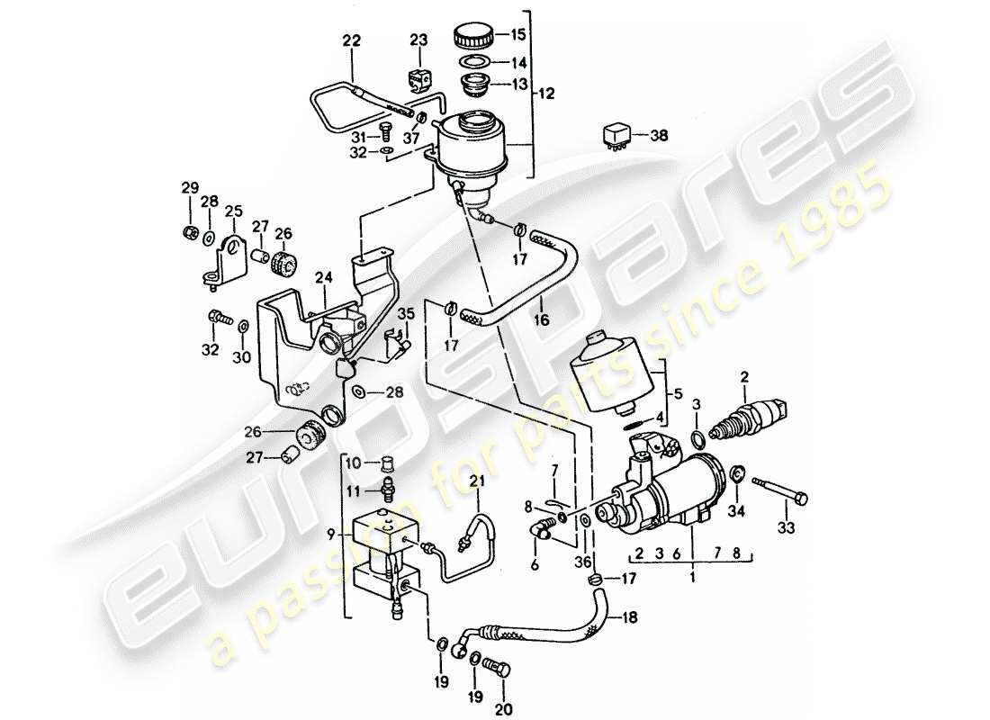 porsche 928 (1993) automatic transmission - lock control 1 parts diagram