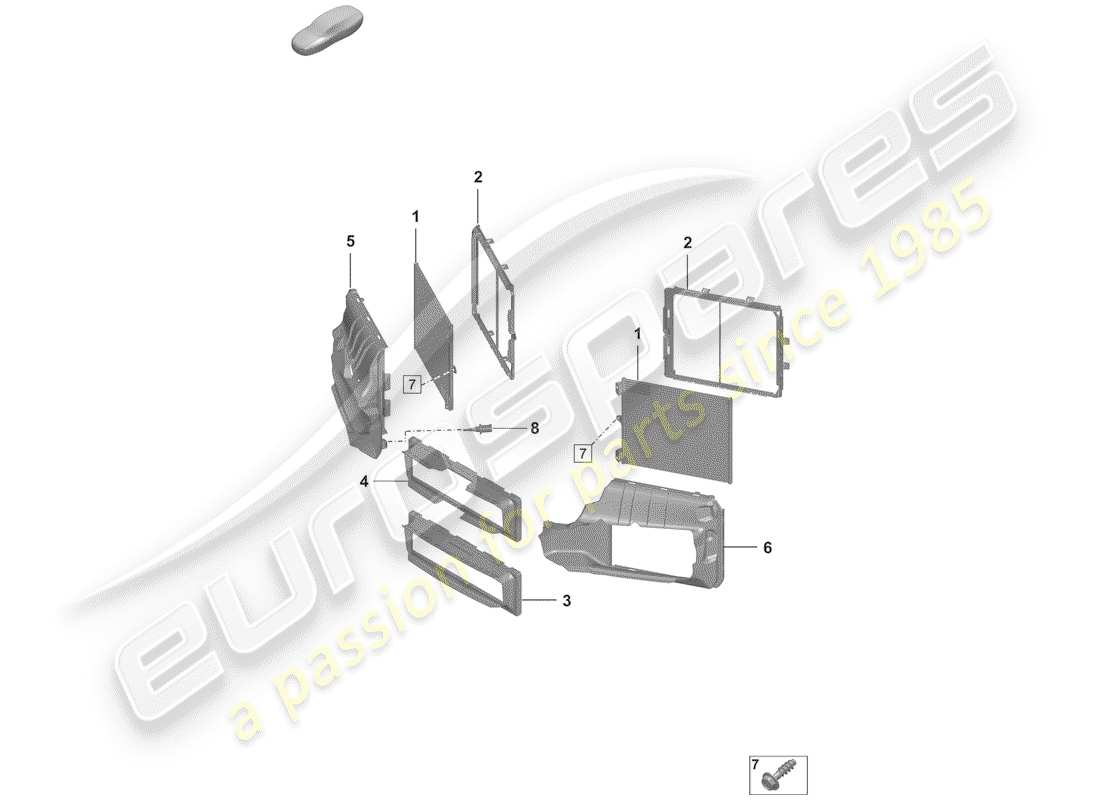 porsche 992 (2020) air condtioner condenser part diagram