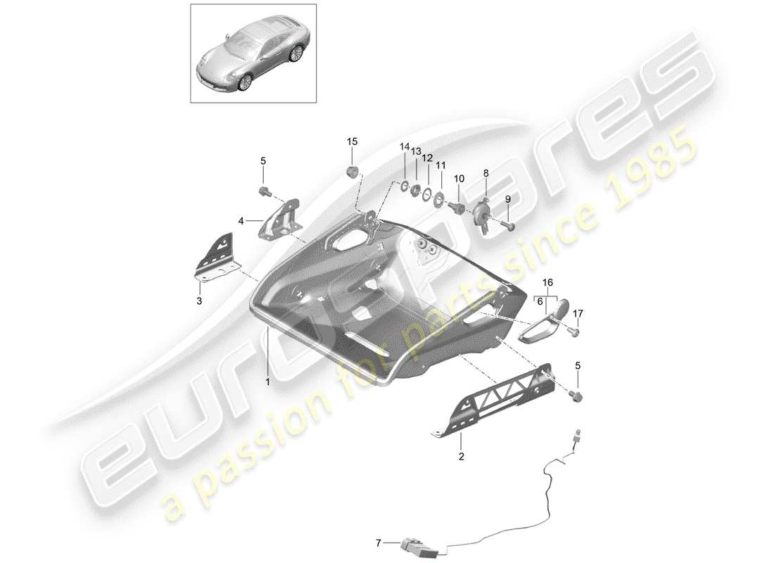 porsche 991 gen. 2 (2019) seat part diagram