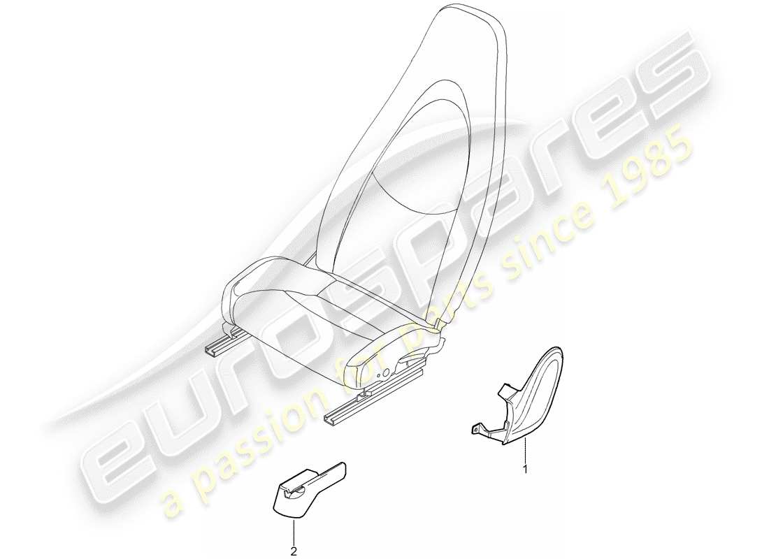 porsche 997 (2005) front seat part diagram