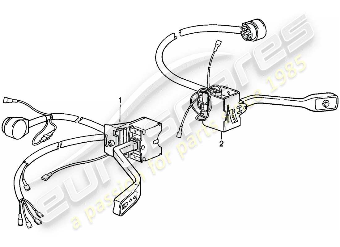 porsche 1986 (911) steering column switch parts diagram