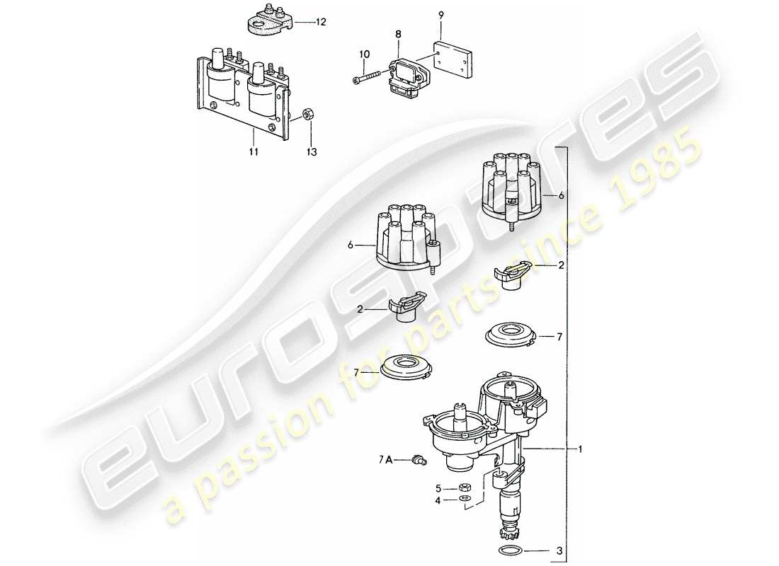 porsche 993 (1997) engine electrics 1 part diagram