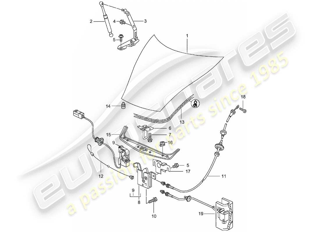 porsche 996 (2004) cover parts diagram