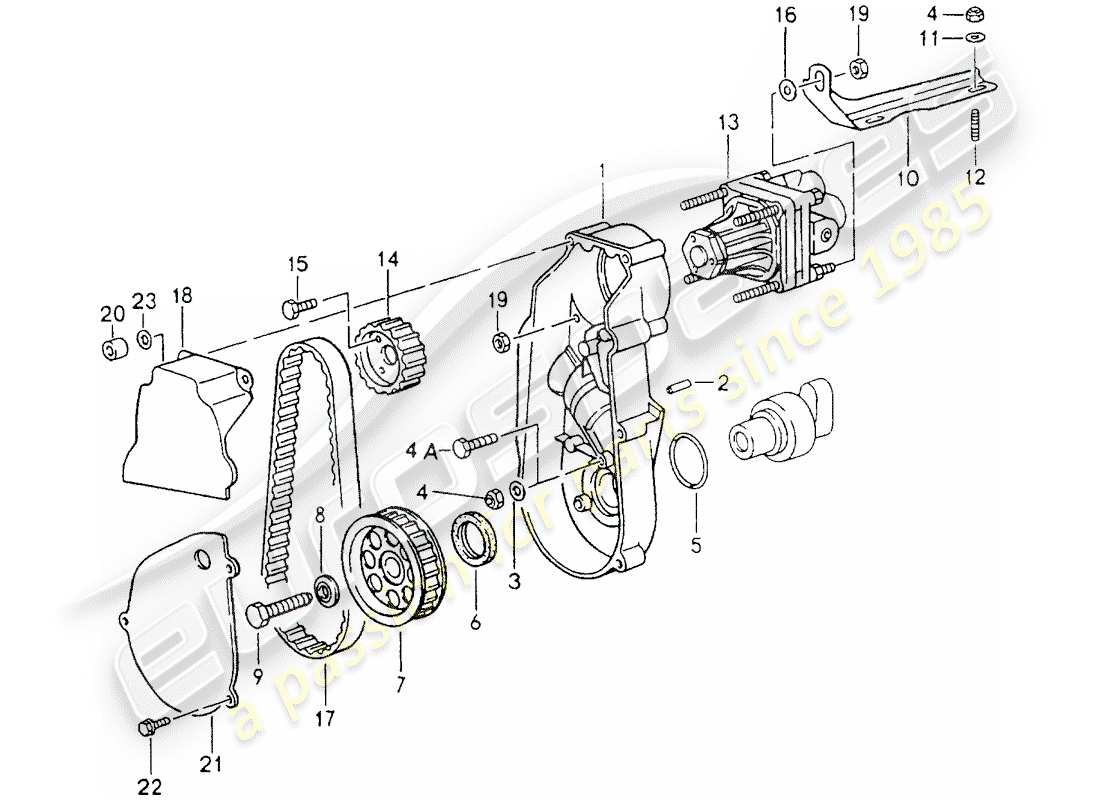 porsche 964 (1994) power-steering pump part diagram