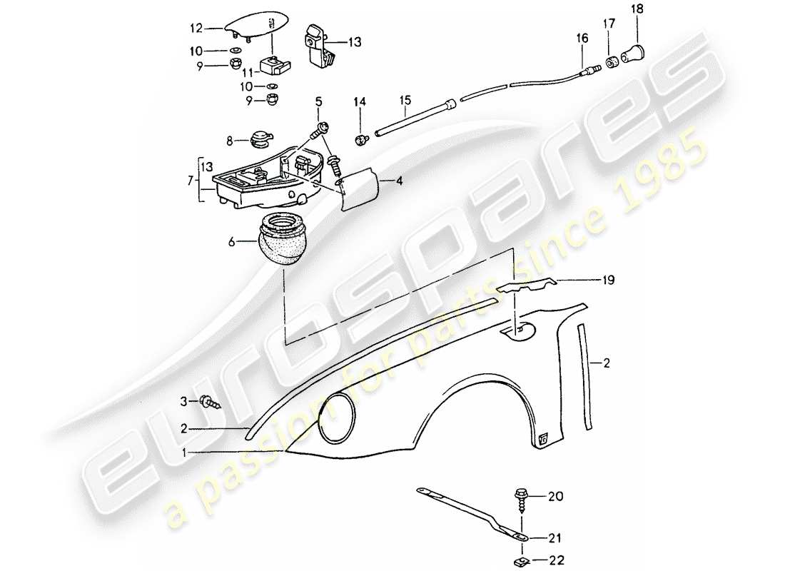 porsche 964 (1989) exterior panelling part diagram