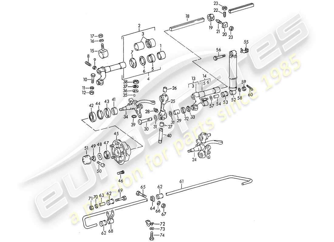 porsche 356b/356c (1961) front axle - schmierstoffe part diagram