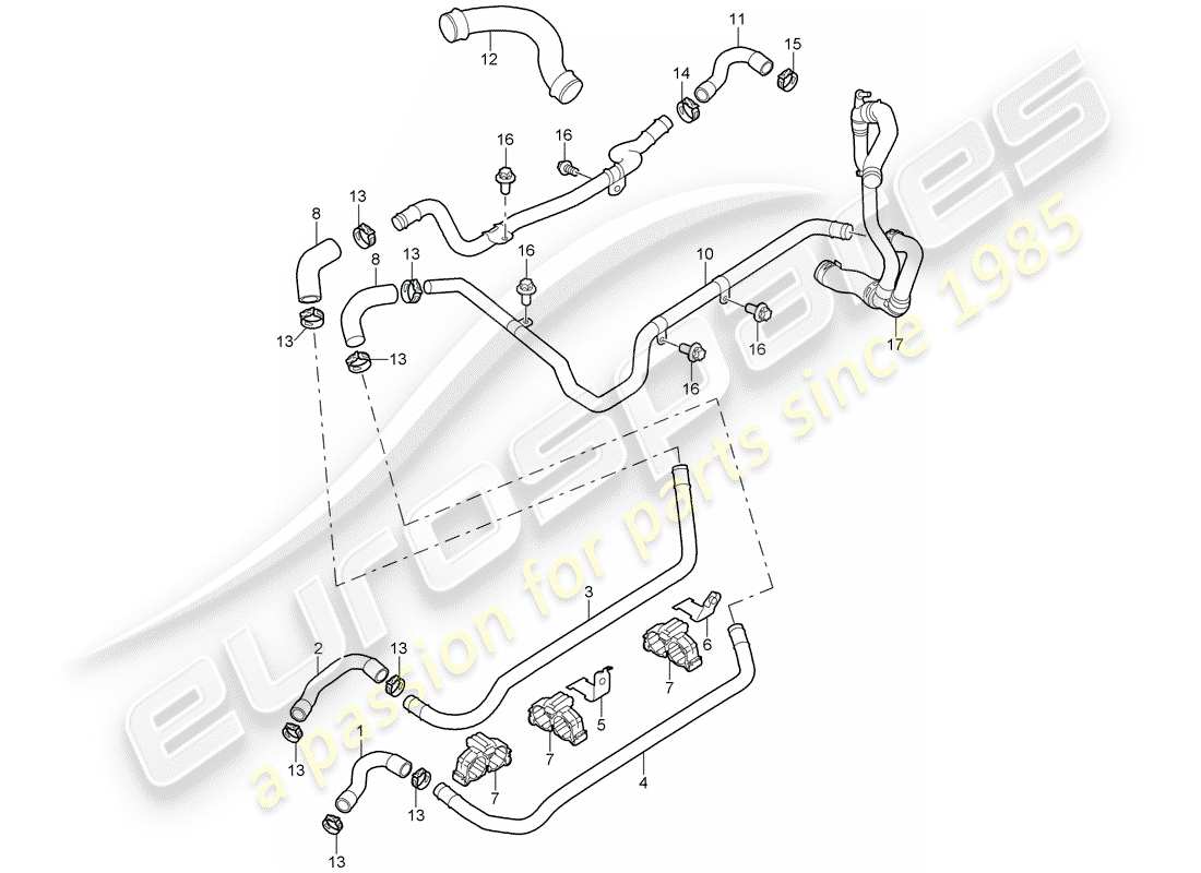 porsche 997 (2005) lines part diagram