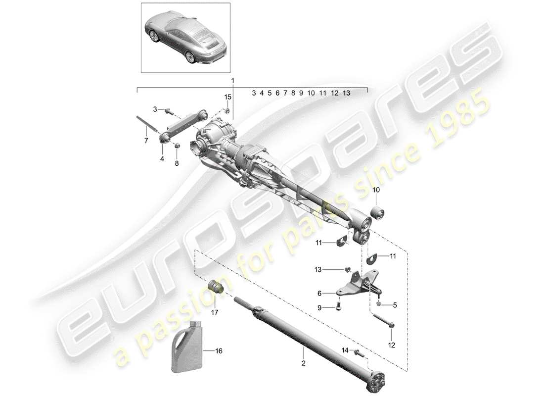 porsche 991 gen. 2 (2020) front axle differential part diagram