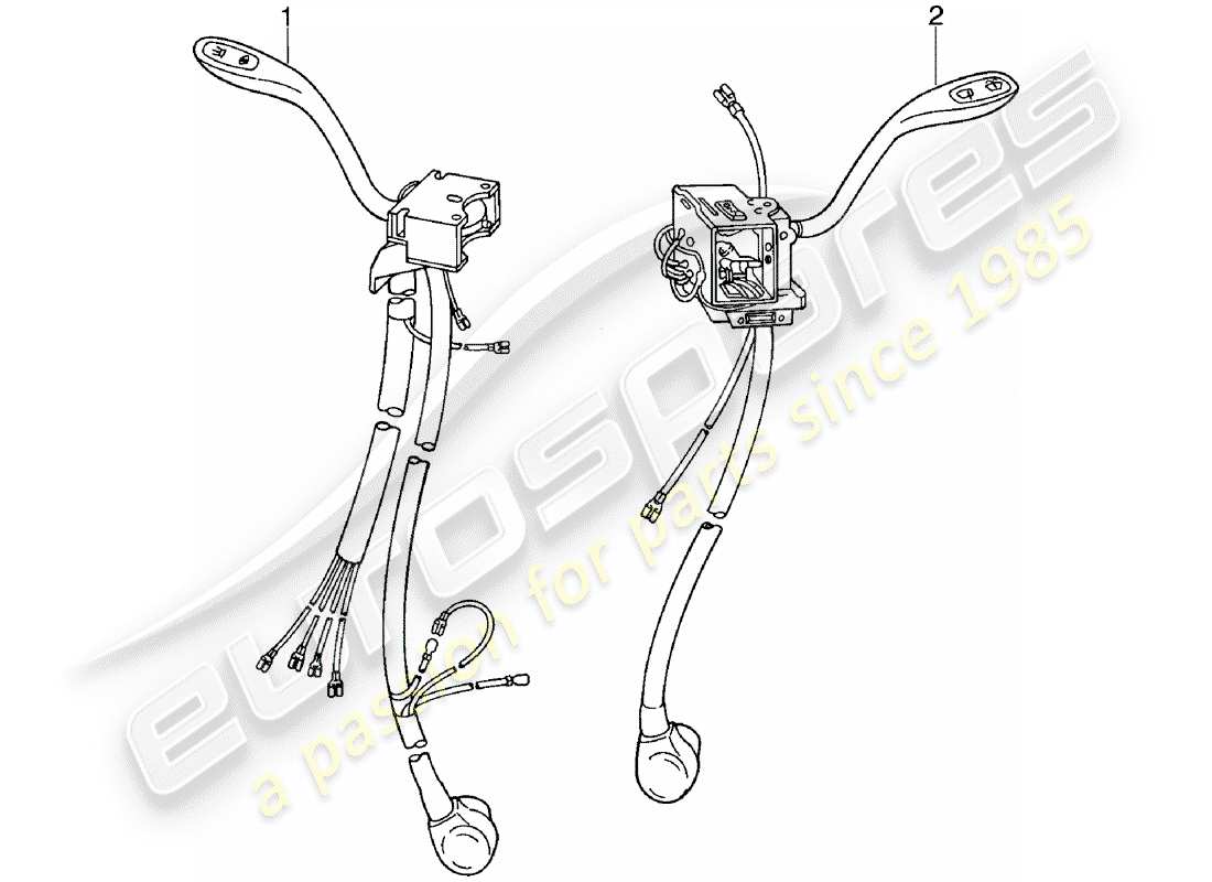 porsche 911 (1983) steering column switch parts diagram