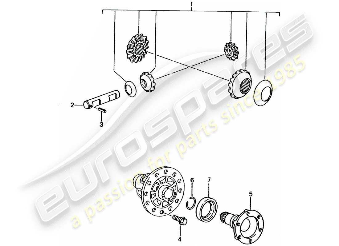 porsche 996 (2004) differential parts diagram