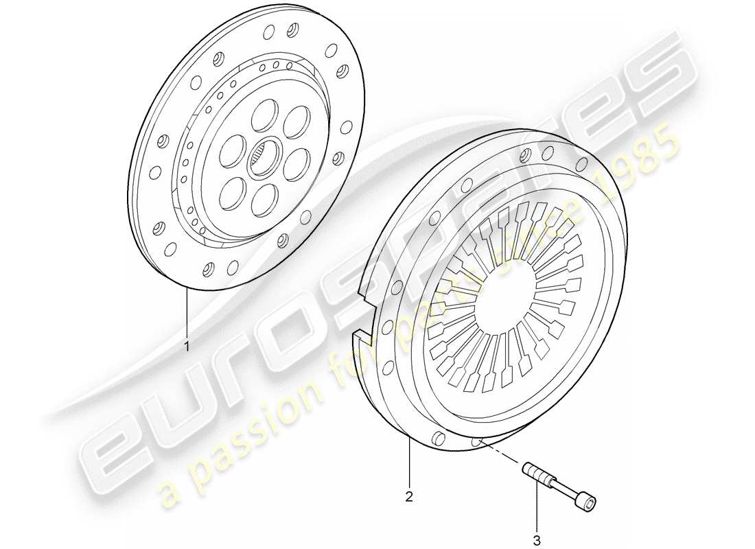 porsche 997 t/gt2 (2007) clutch part diagram