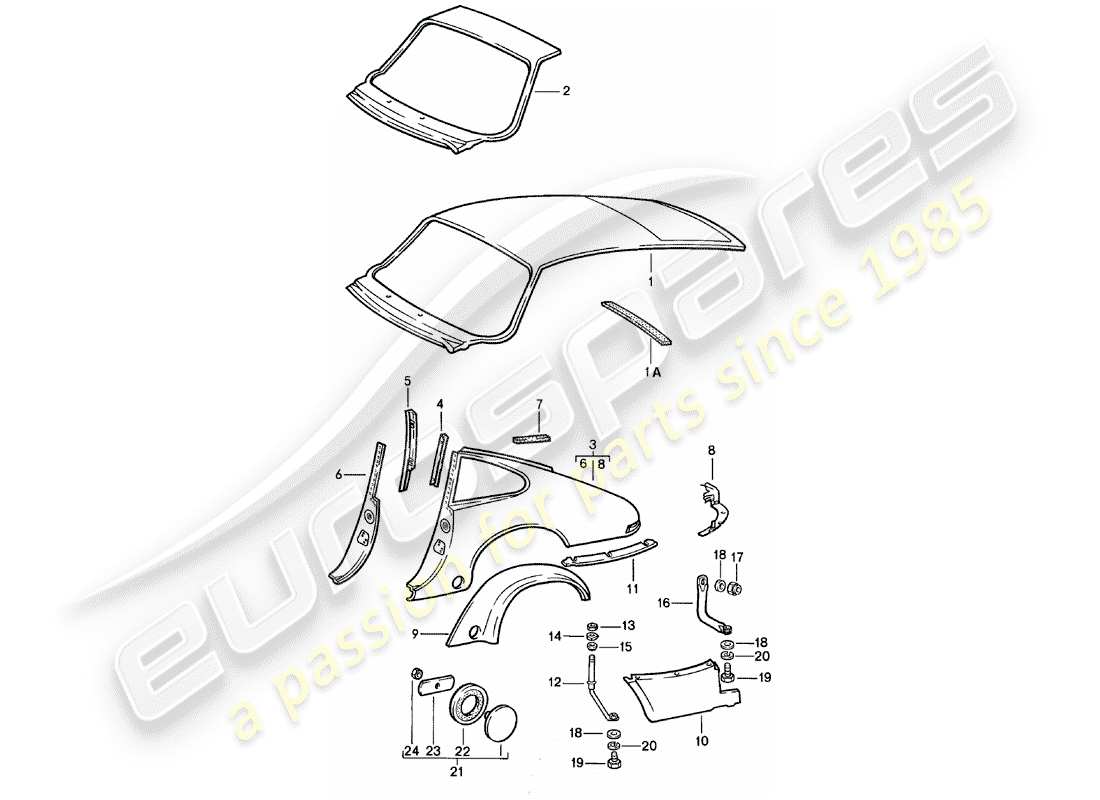 porsche 911 (1978) exterior panelling - to fit use workshop material part diagram