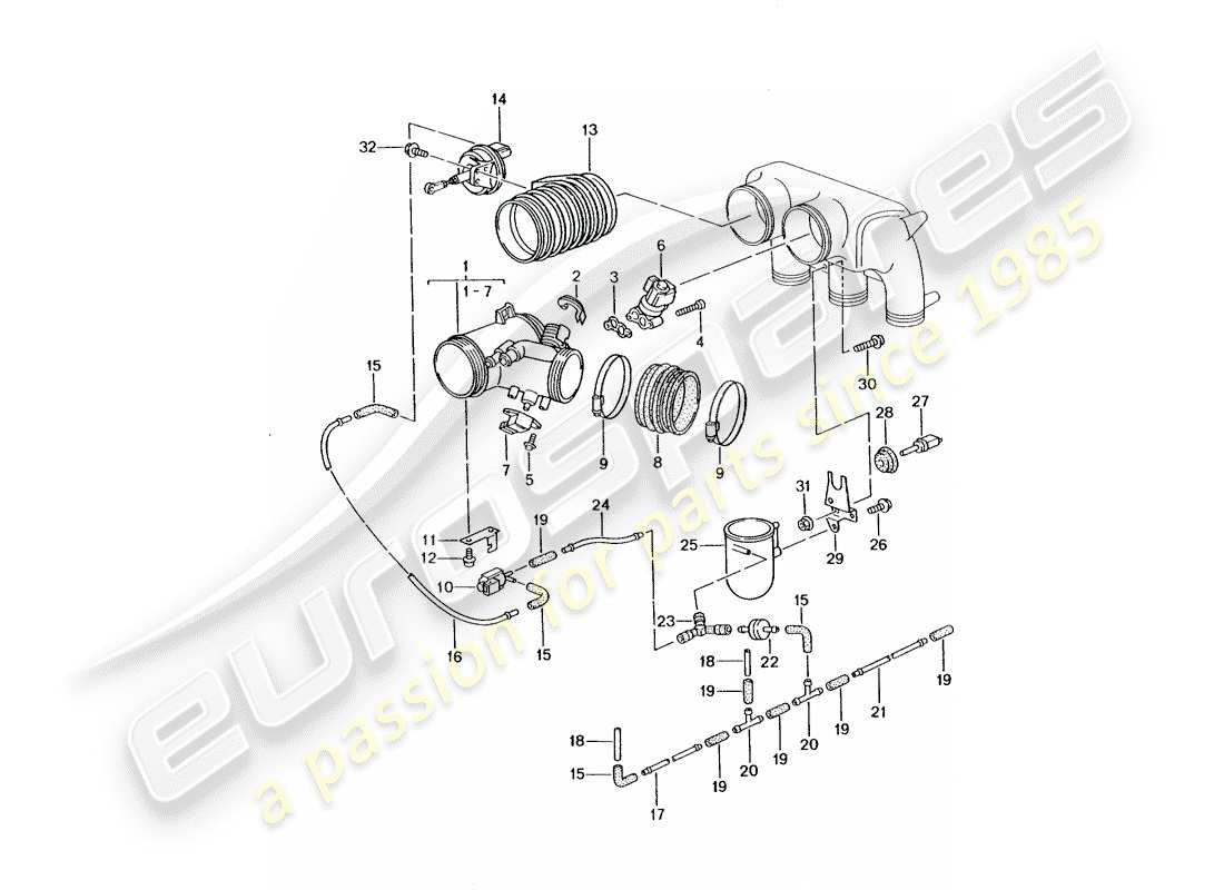 porsche 996 gt3 (2004) throttle body part diagram