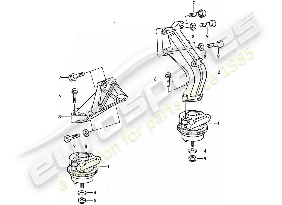 porsche 968 (1994) engine suspension part diagram