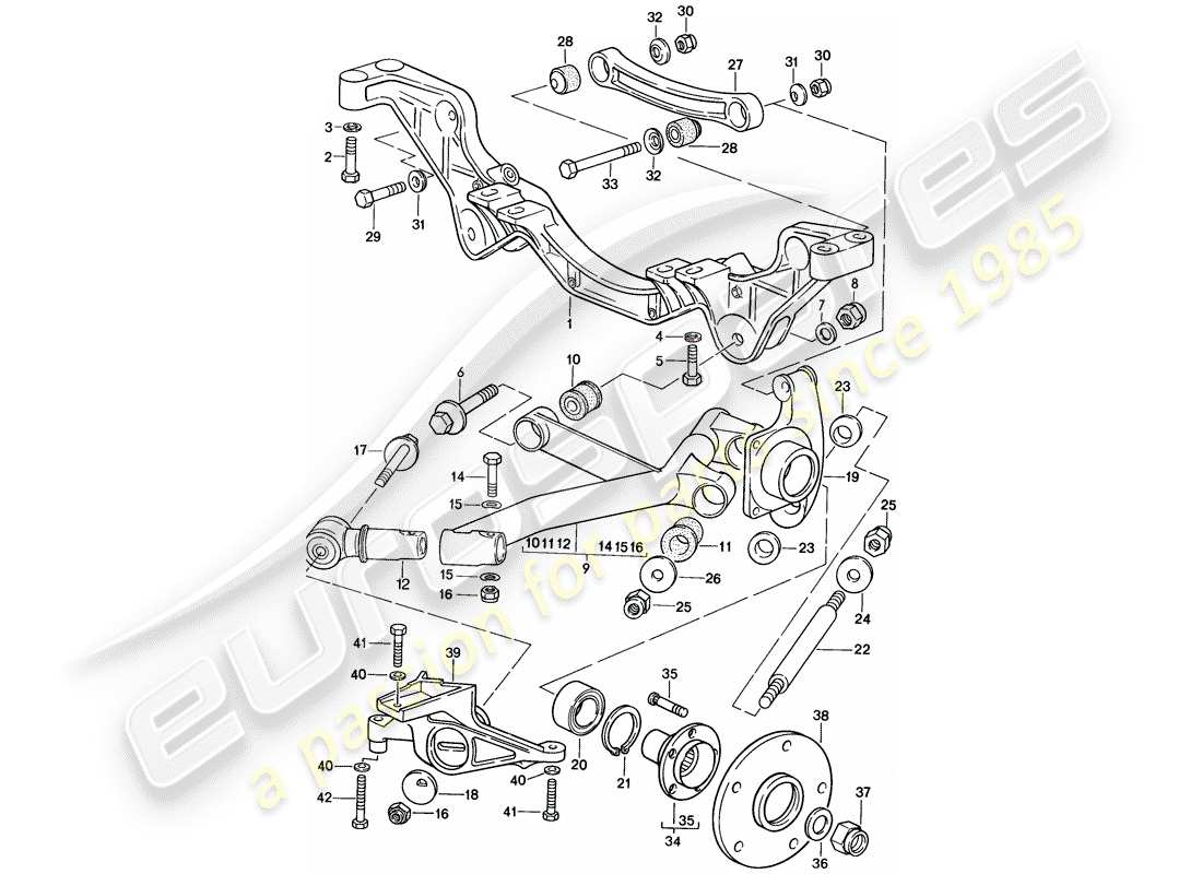 porsche 928 (1984) rear axle parts diagram