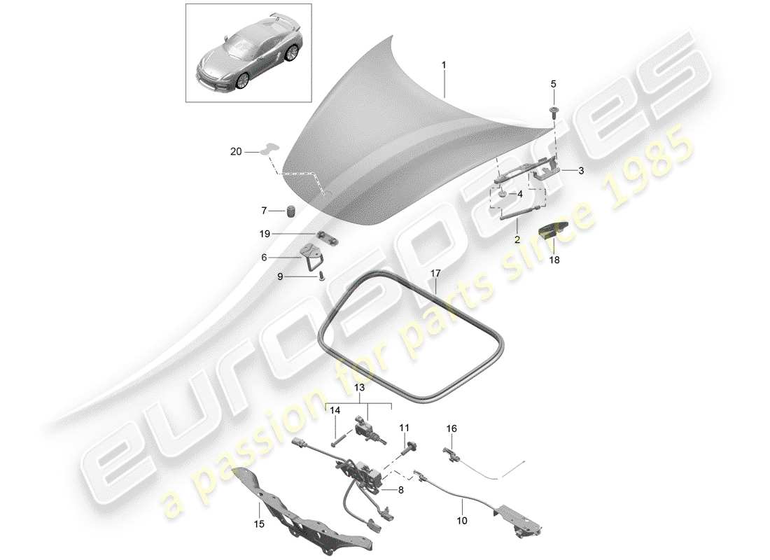 porsche 2016 cover part diagram