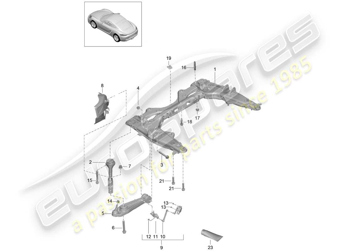 porsche 718 cayman (2019) cross member part diagram