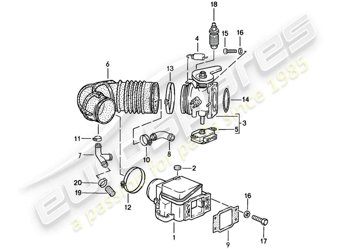 porsche 944 (1988) l-jetronic - 1 parts diagram