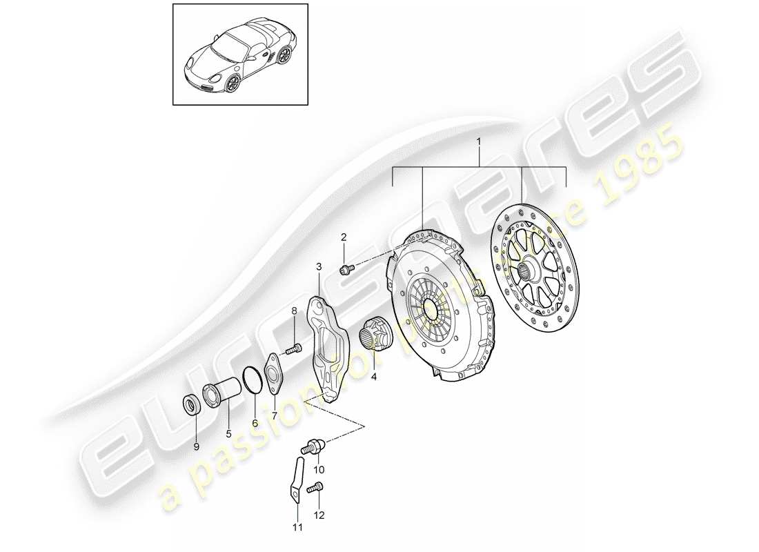 porsche boxster 987 (2009) clutch parts diagram