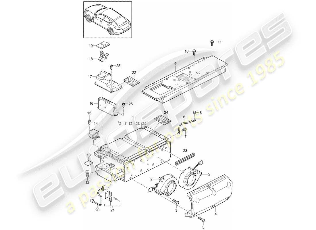 porsche panamera 970 (2016) hybrid part diagram