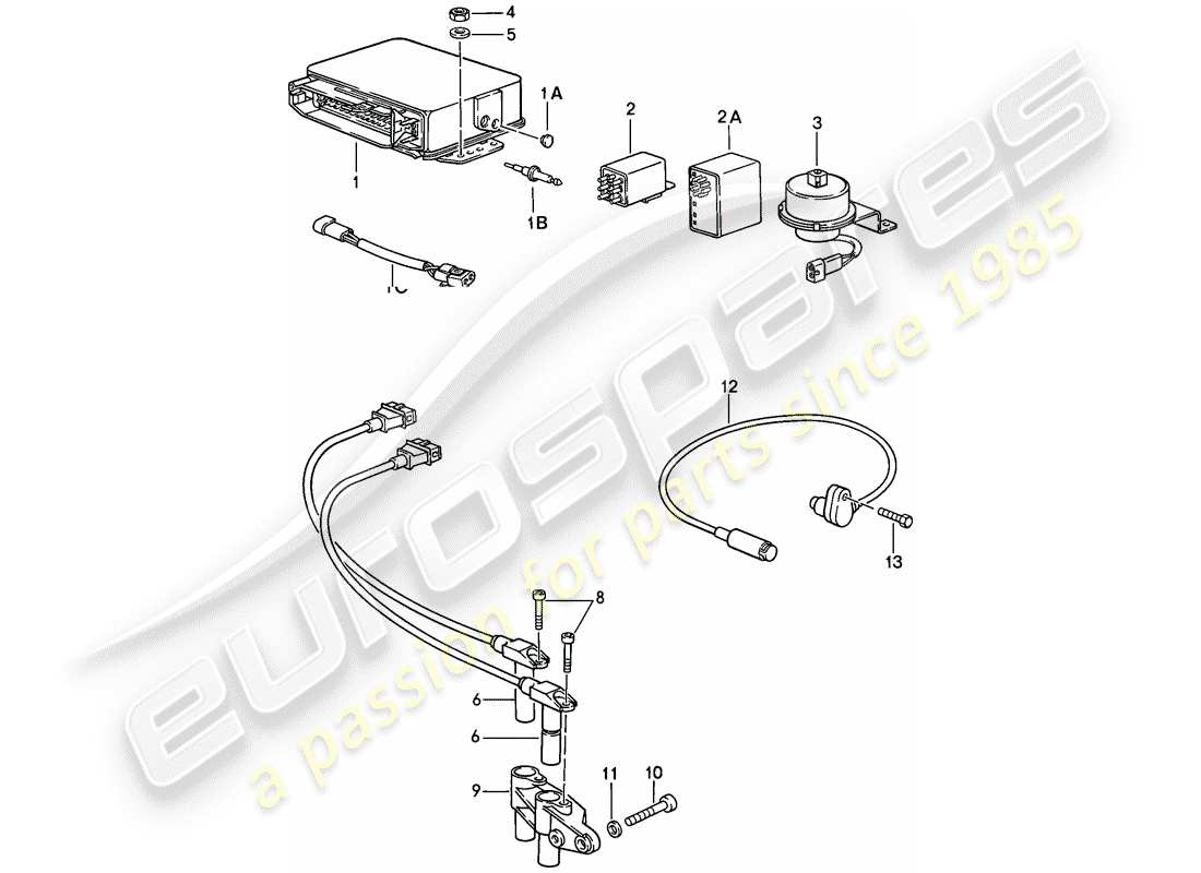 porsche 911 (1985) engine electrics 3 - technical information - 1/85 gr. 2 part diagram