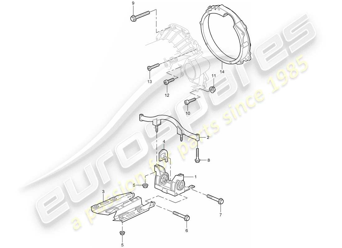 porsche 996 (2003) tiptronic - - transmission securing parts - and - intermediate flange - d - mj 2002>> parts diagram