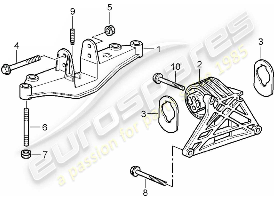 porsche boxster 987 (2008) engine suspension parts diagram
