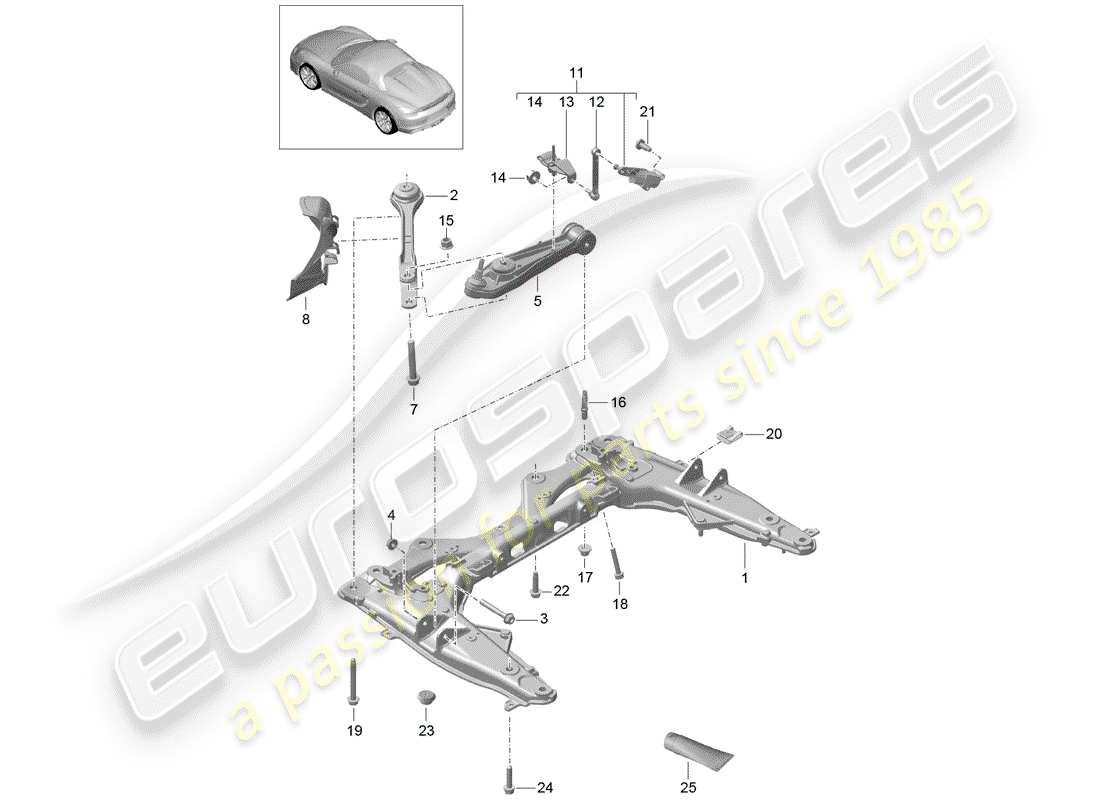 porsche 2016 cross member part diagram